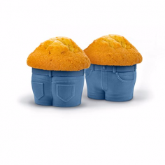 Muffinform im Minions Jeans-Look