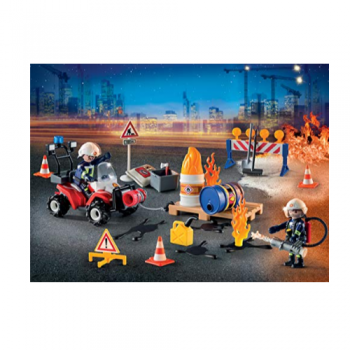 Playmobil Adventskalender Feuerwehreinsatz auf der Baustelle (9486)