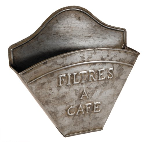 Kaffeefilterhalter Filtertütenhalter Vintage, aus Zink, Breite 20 cm Tief 5 cm Höhe 20 cm